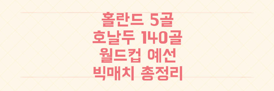 홀란드 5골 vs 호날두 140골, 월드컵 예선 놓치면 후회할 빅매치 총정리