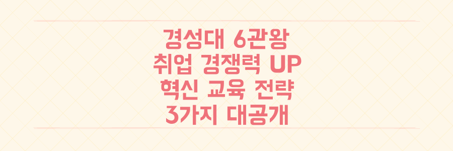 경성대 6관왕 수상부터 글로벌 인재 육성까지, 취업 경쟁력 높이는 혁신 교육 전략 3가지 전격 공개