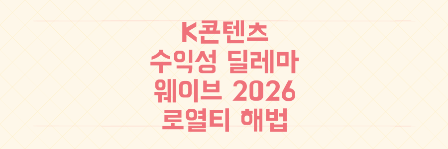 K콘텐츠 제작사 수익성 딜레마: 웨이브 2026년 전략과 숨겨진 로열티 해법을 파헤치다
