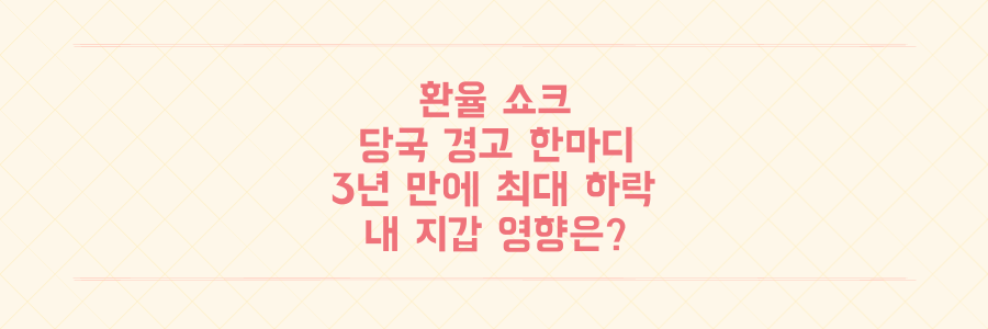 외환당국 '경고' 한마디에 환율 3년 만에 최대폭 하락! 숨겨진 속사정과 당신의 지갑에 미치는 영향은?