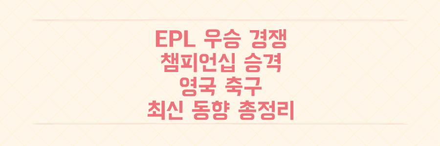 영국 축구 판세 총정리: EPL 우승 경쟁부터 챔피언십 승격 드라마까지 당신이 모르는 최신 동향