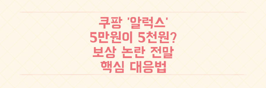 쿠팡 '알럭스' 5만원이 5천원으로? 보상 논란 전말과 당신이 놓친 핵심 대응법