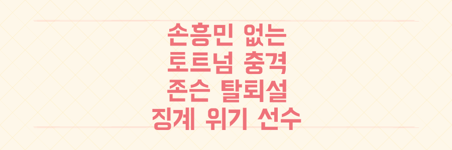 손흥민 없는 토트넘, '탈퇴설 존슨'과 '징계 위기 선수'의 충격적인 행보 전말