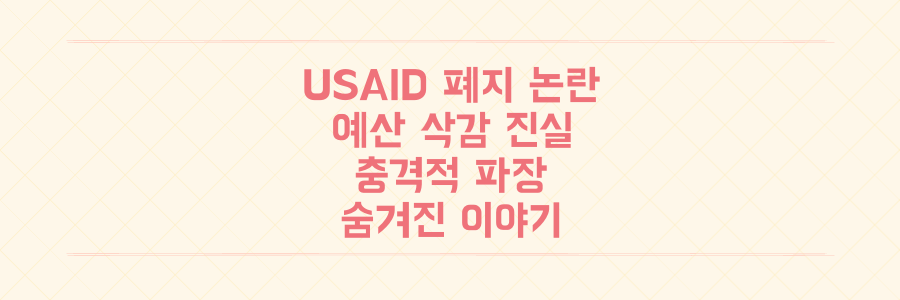 미국 국제개발처(USAID) 폐지/예산 삭감 논란, 숨겨진 진실과 충격적 파장은?