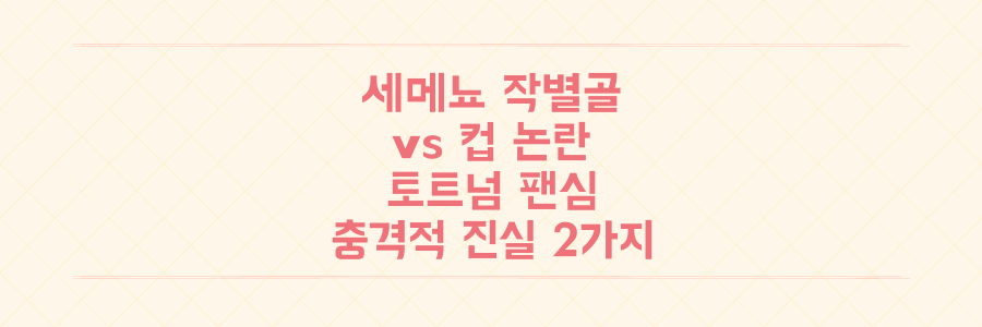 세메뇨 작별골 감동 vs 아스널 컵 논란, 토트넘 팬심 흔든 충격적 진실 2가지