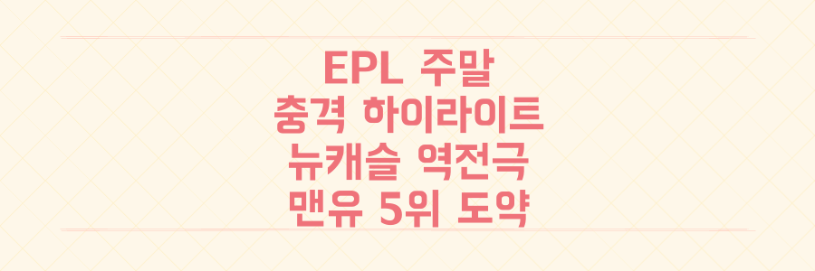 EPL 주말 충격 하이라이트: 뉴캐슬 역전극과 맨유 5위 도약, 축구토토 당첨의 비밀까지 총정리