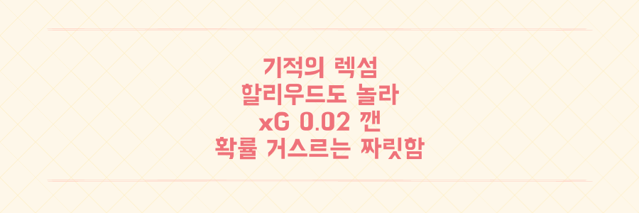 할리우드도 놀란 렉섬의 기적부터 xG 0.02를 깬 '원샷원킬'까지, 확률을 거스르는 스포츠의 진짜 짜릿함