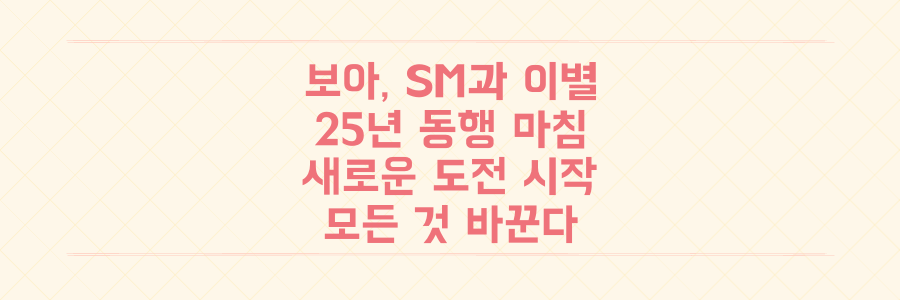 25년 동행 끝, '아시아의 별' 보아 SM 떠나 모든 것을 바꿀 '새로운 도전'의 전말