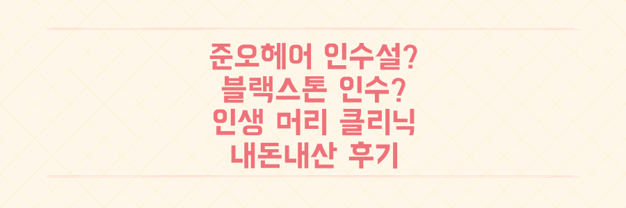 준오헤어 블랙스톤 인수설? 내돈내산 인생 머리 클리닉 후기