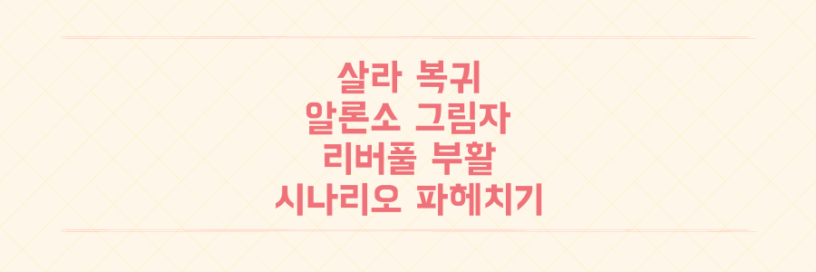 살라 복귀 vs 알론소 그림자, EPL 대혼돈 속 리버풀의 부활 시나리오를 파헤치다