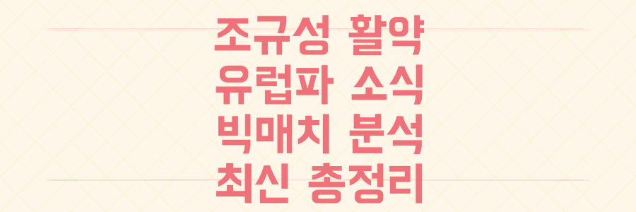 조규성 활약부터 빅매치 분석까지, 놓치면 후회할 유럽파 한국 축구 최신 소식 총정리