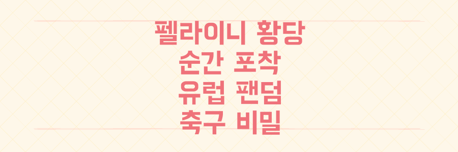 펠라이니의 황당한 순간부터 유럽 팬덤의 열기까지, 축구 드라마의 숨겨진 비밀을 파헤치다