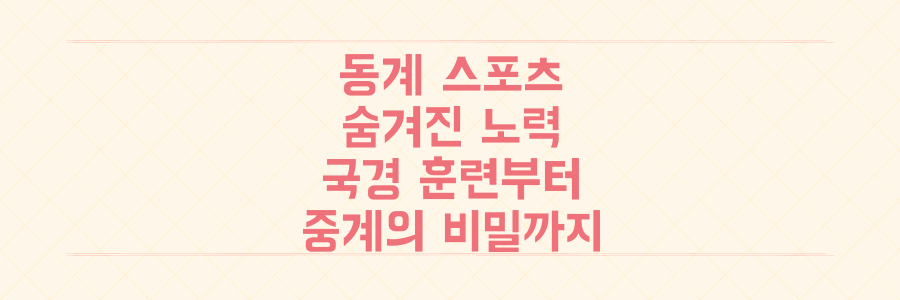 동계 스포츠의 숨겨진 노력: 국경 초월 훈련부터 JTBC 단독 중계의 비밀까지 파헤치기