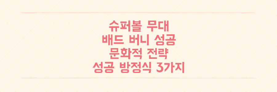 슈퍼볼 무대 장악, 배드 버니 성공의 숨겨진 문화적 전략과 성공 방정식 3가지 분석