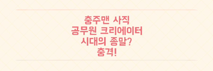 '충주맨' 김선태 주무관 사직, 공무원 콘텐츠 크리에이터 시대의 종말인가?