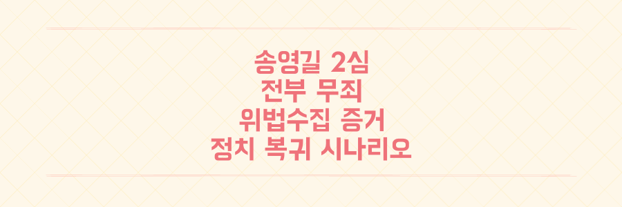 송영길 2심 전부 무죄, 1심 실형 뒤집은 충격적 '위법수집증거'의 전말과 정치 복귀 시나리오