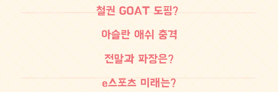 철권 GOAT 아슬란 애쉬, 충격 도핑 사건 전말과 e스포츠 미래는?