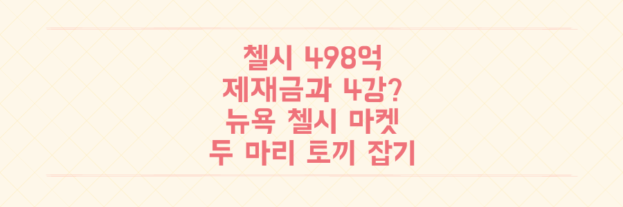 첼시 498억 제재금과 클럽 월드컵 4강? 뉴욕 첼시 마켓 여행까지 두 마리 토끼 잡는 법!