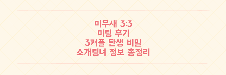 미우새 허경환 최진혁 이용대 3:3 미팅 후기! 3커플 탄생 비밀 & 소개팅녀 정보 총정리