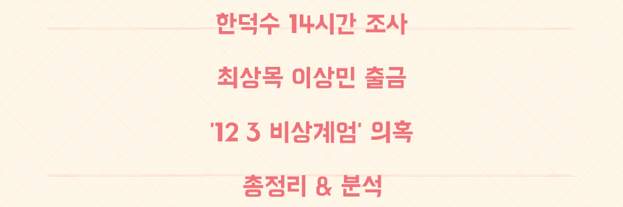 한덕수 14시간 조사, 최상목 이상민 출국금지 왜? '12·3 비상계엄' 의혹 총정리