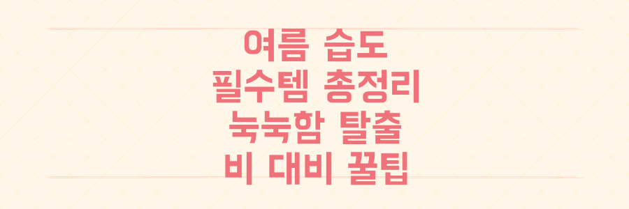 내일 비 대비! 눅눅함 탈출 여름 습도 관리 필수템 총정리