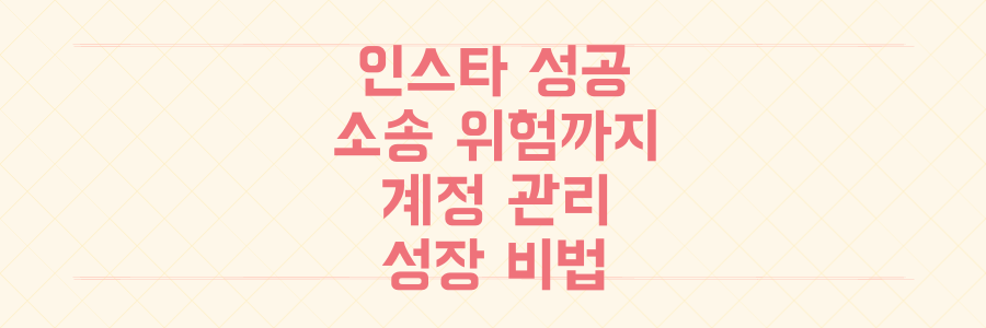 인스타그램 수상 성공부터 소송 위험까지: 똑똑한 계정 관리와 성장 비법
