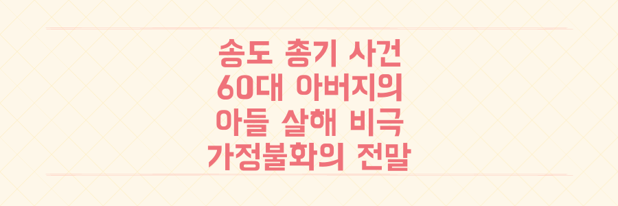 인천 송도 총기 사건: 60대 아버지의 아들 살해, 감춰진 가정불화의 비극 전말