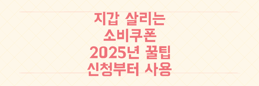 지갑 살리는 민생회복 소비쿠폰, 2025년 신청부터 사용 꿀팁 총정리!