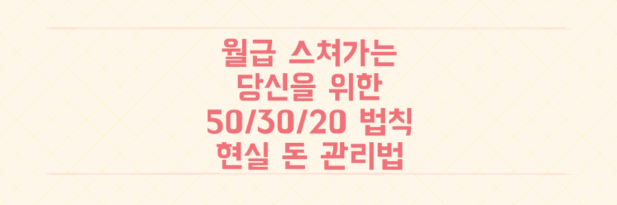 월급만 스쳐가는 통장을 바꾸는 50/30/20 법칙과 현실적인 돈 관리 노하우