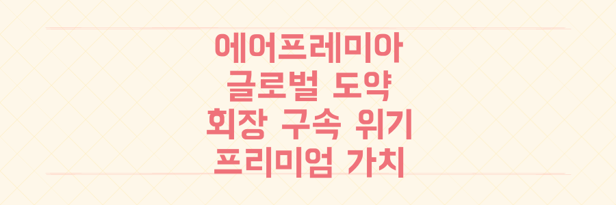 에어프레미아 글로벌 도약 선언, 회장 구속 위기 속 프리미엄 이코노미의 진짜 가치는?