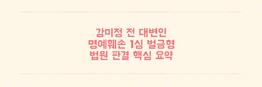 강미정 전 대변인 이혼 소송 중 남편 명예훼손 혐의 1심 벌금형 선고