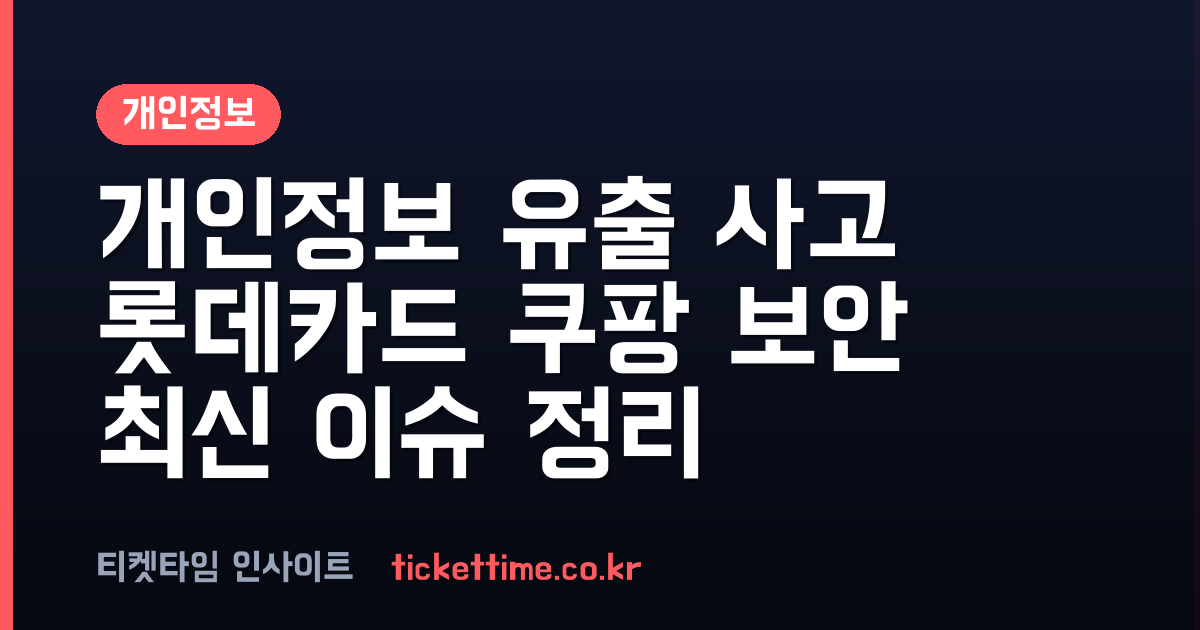 개인정보 유출 사고 잇따라 롯데카드 업무정지 및 쿠팡 배상 결정