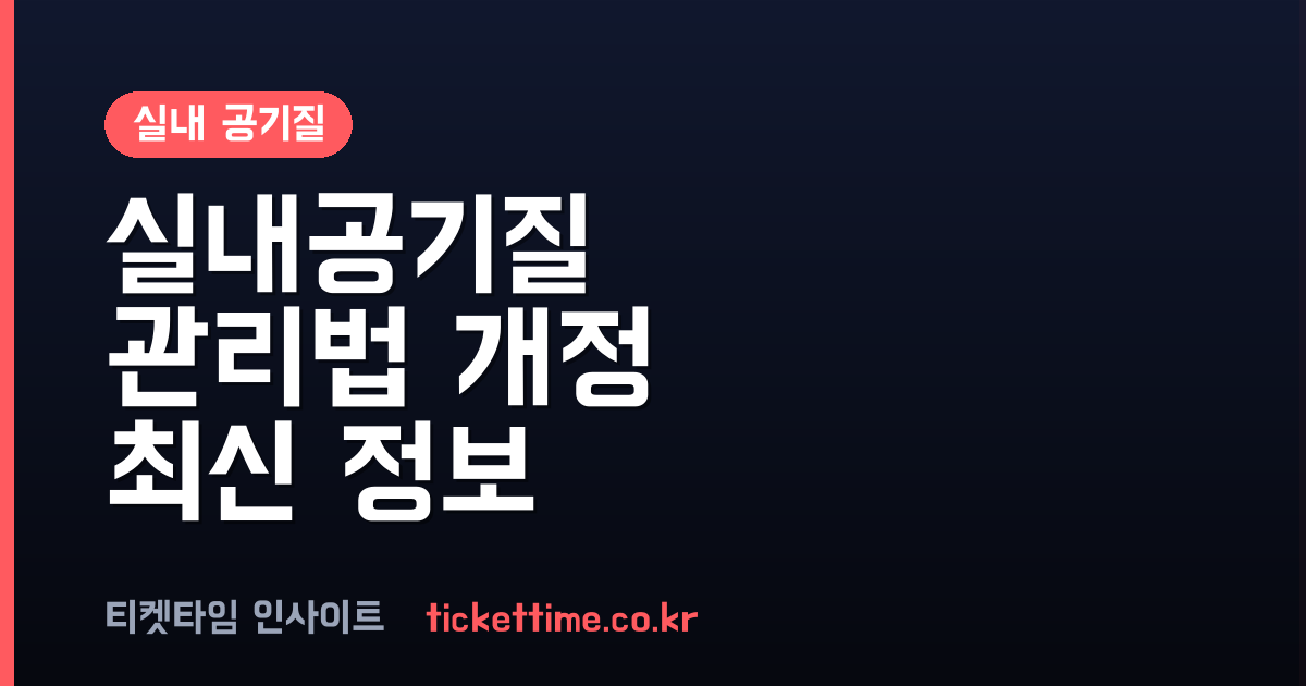 실내 공기질 측정결과 제출 의무화 시행령 입법예고 및 관리 강화