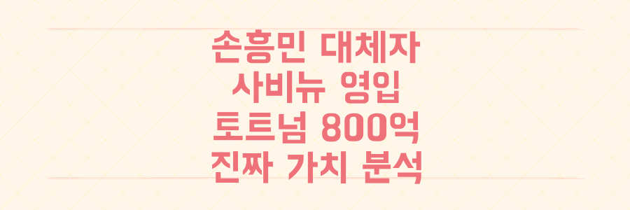 손흥민 대체자 사비뉴, 토트넘 800억 이적료 협상 전말과 그의 진짜 가치 파헤치기