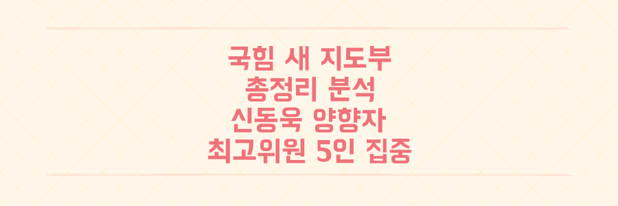 국민의힘 새 지도부 총정리: 신동욱, 양향자 포함 최고위원 4인과 우재준 청년최고위원 전격 분석