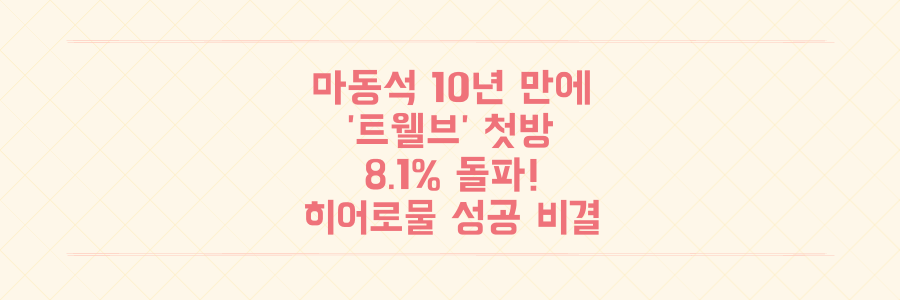 마동석 10년 만의 귀환, '트웰브' 첫방 8.1% 돌파! 십이지신 히어로물의 대성공 비결 전격 분석