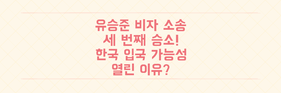 유승준 비자 소송 세 번째 승소! 드디어 한국 입국 가능성이 열린 이유는?