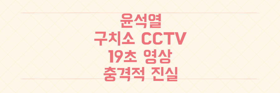 윤석열 구치소 CCTV 영상 유출 논란, 19초 영상에 숨겨진 충격적 진실과 파장 전말 파헤치기