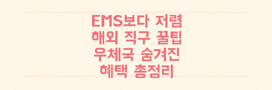 EMS보다 저렴하게 해외 택배 보내는 꿀팁부터 숨겨진 우체국 혜택까지 총정리
