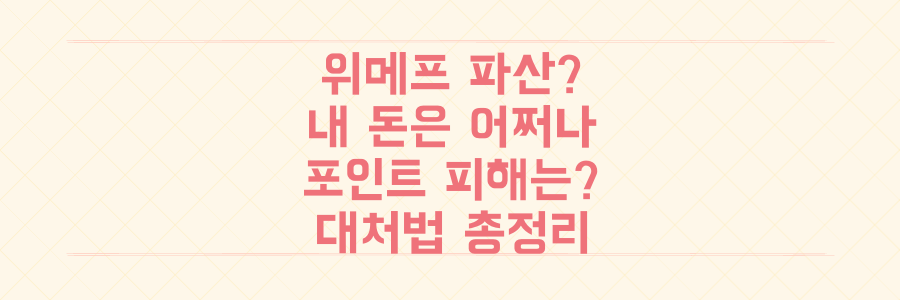 위메프 파산 수순, 내 돈과 포인트는 어떻게 될까? 소비자 피해 대처법 총정리